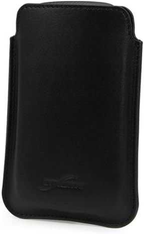 Boxwave Case kompatibilan s Alcatel SmartFlip - originalna kožna torbica, tanki prave kožne luksuzne lagane džepove - nero crna