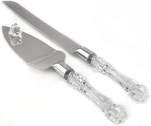 Adorox nož za torte i server set akrilnog nehrđajućeg čelika Faux kristalna ručka za odmor Dan zahvalnosti