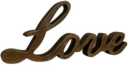 Cvhomedeco. Wood Love Riječi potpisuju slobodno stojeće pisma potpisuju tablicu / polica / kućni zid / uredski ukras umjetnost