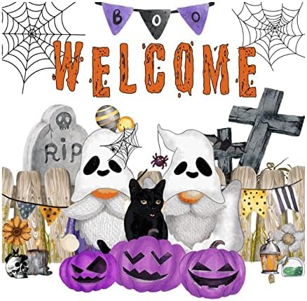 Vinilni zid Citati naljepnice Halloween Spooky Boo jesen dobrodošlice Citati zidne naljepnice Kućni dekor bundeva duh vještica crna