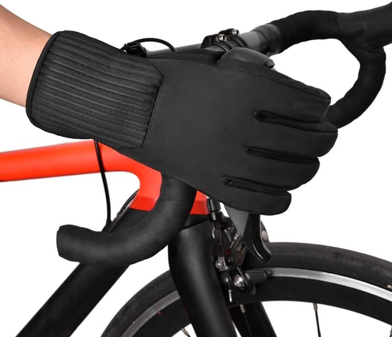 N / A jesenske i zimske zadebljane biciklističke rukavice sa dugim ekranom osetljivim na dodir na otvorenom, tople rukavice na otvorenom