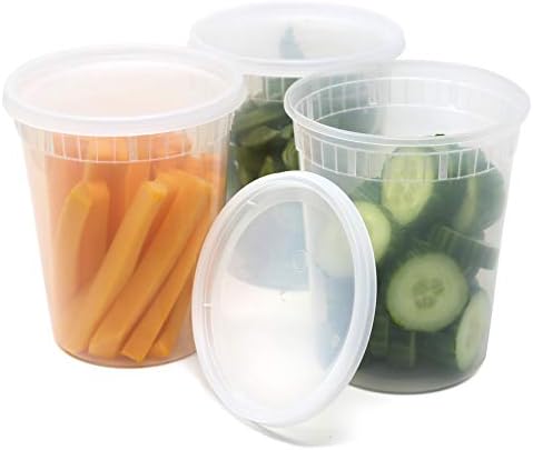 ESKAY proizvodi plastični kontejneri za skladištenje hrane sa hermetičkim poklopcima 32 oz. - Bez BPA, šolje za delikatese restorana,