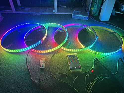Sando Tech 17,5 dream color Chasing dvoredni ples LED komplet za svjetlo na točkovima IP68 vodootporan sa Žmigavcem, bravom, funkcijom kočenja i može se kontrolisati daljinskim upravljačem&APP istovremeno sa prekidačem za uključivanje/isključivanje