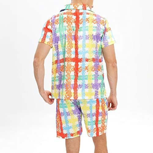 Muškarci Ljetni trenerke Muške modne pidžame setovi ispisane kratke rukave meke gornje kratke hlače imitacija svile boje