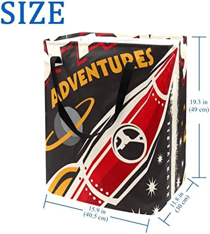 Space Adventure Rocket Spaceship Print sklopiva korpa za veš, 60L vodootporne korpe za veš kante za veš igračke skladište za spavaonicu u kupatilu