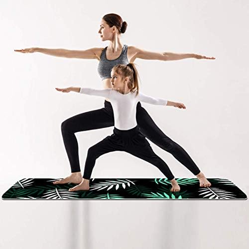 Unicey debela neklizajuća Vježba & amp; fitnes 1/4 prostirka za jogu sa otiskom palminog lišća za Yoga Pilates & amp; Vježba fitnesa na podu