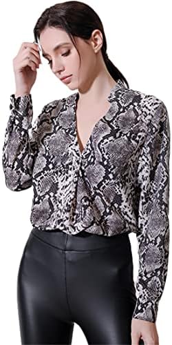 Andongnywell Ženski casual V izrez Bluze s dugim rukavima Košulje Basični vrhovi Tee Comfort Loose Comfy bluze