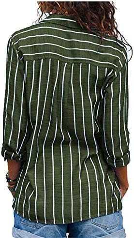 Andongnywell ženske košulje s dugim rukavima V Vreći majica dolje vrhovi s džepovima Ljetni posao