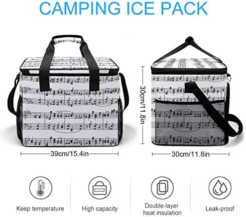 Muzika lamele Notes izolovana torba za ručak za višekratnu upotrebu nepropusna Cooler tote kutija za hranu za izlet planinarenje ribolov