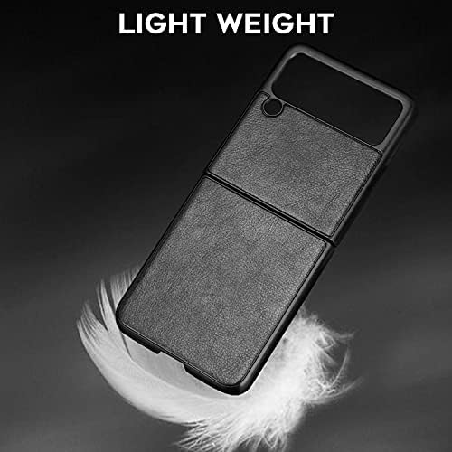 Ermorgen PU kožna futrola za telefon kompatibilna za Samsung Galaxy Z Flip 3 5G, Ultra Slim Full zaštitni tvrdi poklopac za PC otporan