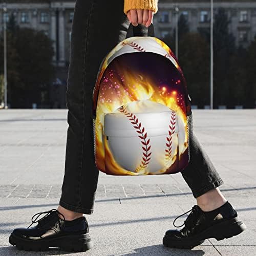 Koolr narandžasta softball bejzbol na vatri i vodeni ispisani ruksak za muškarce Žene Vodootporno lagano 15 inčni bager laptop casual ruksak pogodan za putovanja, posao