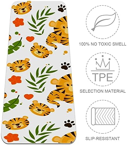 Siebzeh Cute Tiger Flower Premium Thick Yoga Mat Eco Friendly Rubber Health & amp; fitnes non Slip Mat za sve vrste vježbe joge i