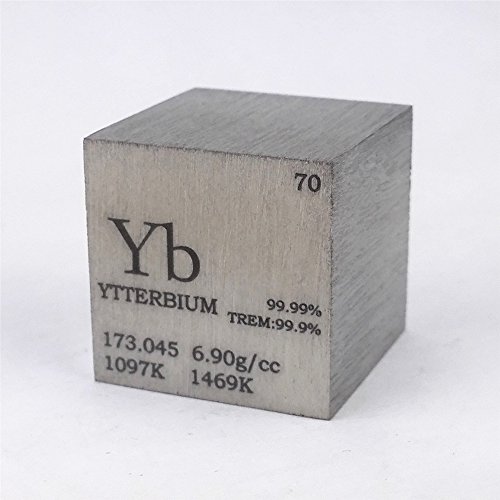 1 inč 25,4 mm lakirana iterbij metalna kocka 99,99% 114g gravirana Periodna tablica