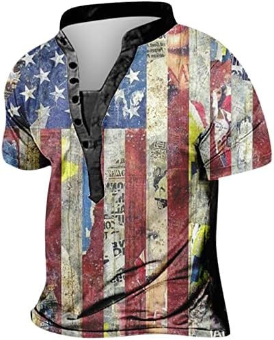 LEKPCIJA AMERIČKA FLAGNA UP majica za muškarce Casual V izrez kratkih rukava Grafičke majice 4. jula Patriotske majice