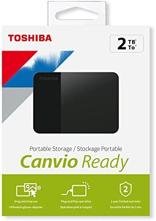 TOSHIBA 2TB CANVIO Spreman - 2,5 inčni prijenosni vanjski tvrdi disk sa superspeed USB 3.2 Gen 1, kompatibilan sa Microsoft Windows