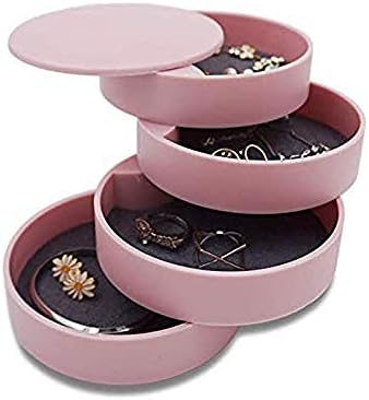 Xjjzs kutija za nakit 360 stepeni rotacija kutija za odlaganje nakita 4 sloja držač organizatora ogrlica ogrlica narukvica prsten naušnice dodatna kutija za kontejnere
