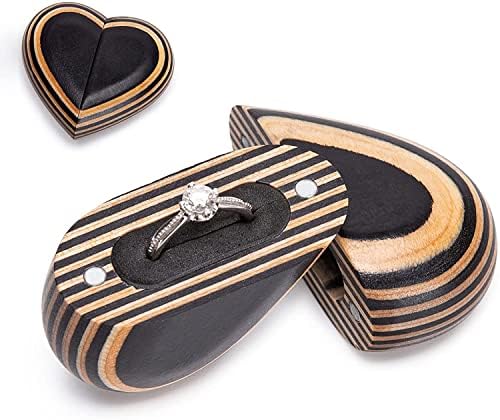 EZONDA kutija za nakit, Pakka Drvo, dizajn srca, za ceremoniju vjenčanja za angažman prijedloga