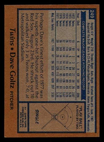 Baseball MLB 1978 TOPPS 249 Dave Goltz DP Ex Ex Expered blizanci