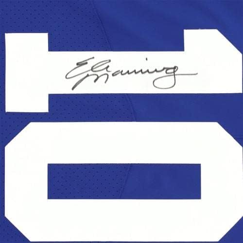 Eli Manning New York Giants Autographing Blue Nike Elite Jersey - autogramirani NFL dresovi