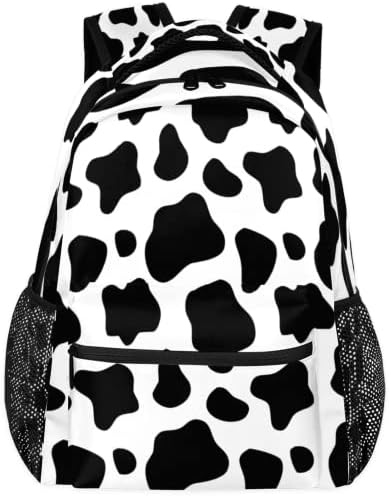 Ruksaci za printu za životinje za djevojčice Dječje dječake, crno-bijela krava print casual lagane školske torbe laptop ruksak studentski