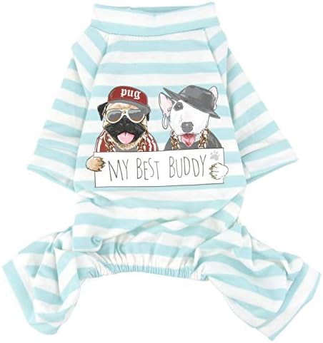 Zunea Padams za male pse Dječja dječaka Mekano pamučno štene odijelo za spavanje Rompers Striped tiskani bodysuit pidžamas kombinezon