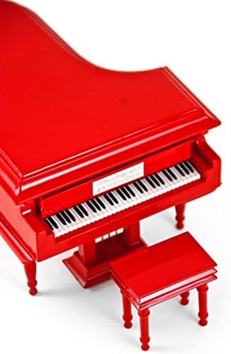 Sofisticirana 18 Napomena Minijaturni muzički hi - Gloss Fire motor Crveni Grand Piano sa klupom - Mnoge pjesme koje treba odabrati