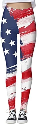 4. jula Tajice za žene visoke struk patriotske zvijezde Stripske pantalone Ležerne lagane atletske vježbe joge hlače