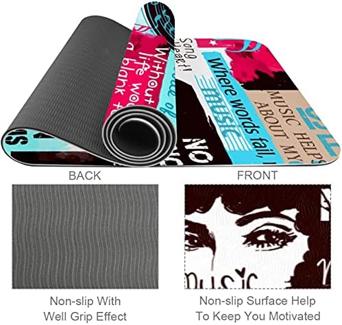 Yoga Mat Retro Letter Eco Friendly neklizajuća podloga za fitnes vježbe za Pilates i vježbe na podu