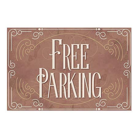 CGsignLab | Besplatni parking -Victorian Card Cling Cling | 36 x24