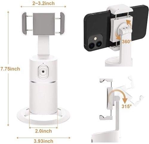 Kutija za štand i nosač za realme gt2 pro - pivottrack360 selfie stalk, praćenje lica okretni postolje za realme gt2 pro - zimska bijela