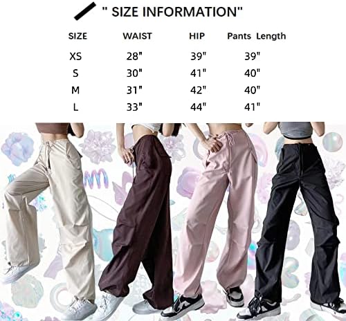 Chezmax baggy teretni hlače za žene Ljetne prozračne lagane hlače za noge Y2K 2000s pantalone Goth padobran
