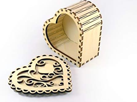 SPL woodcraft u obliku srca mala drvena kutija za nakit-4 inča. - Kompaktan i elegantan-odlična ideja za poklon-iznenađenje za Dan