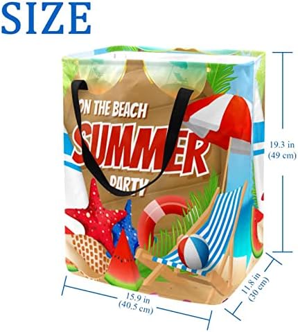 Summer Beach Print sklopiva korpa za veš, 60L vodootporne korpe za veš kanta za veš igračke za odlaganje spavaonice u kupatilu