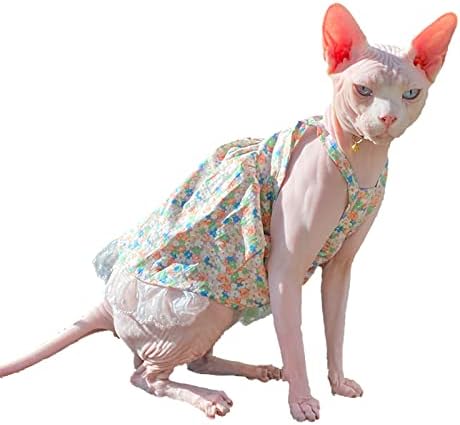 Sphynx Cat Ljetna odjeća Modna čipka Camis Haljina Ispihajte udobne majice mačene za sphynx, Cornish Rex, Devon Rex, Peterbald
