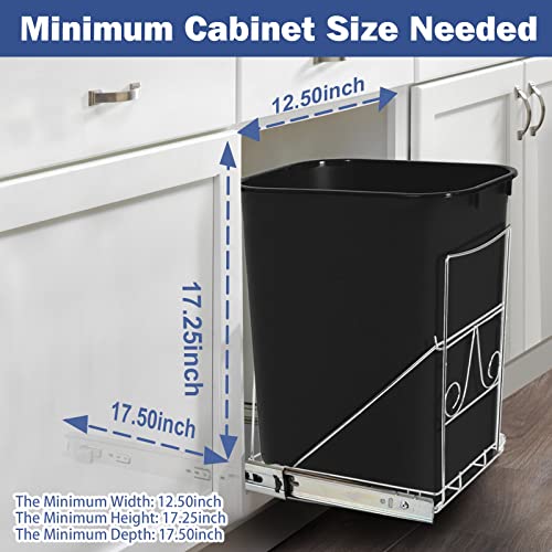Izvucite podesivo ispod kabinetskog smeća može izvući klizač klizača za kuhinjski sudoper, pogodan za većinu 7-11 galona smeća - smeće