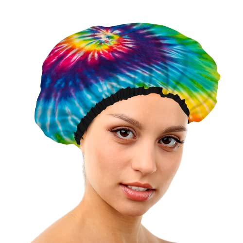 Kapa za tuširanje za žene Ponovne vodootporne kapke Velike dizajnirane tuš kabine za sve zaštite kose kapice za kosu - Tie Dye