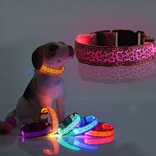 PESP LED svjetlosni kućni ljubimac Leopard užaren Flash ovratnik za štene za noćnu sigurnosnu svjetlost Podesiva ogrlica za male srednje