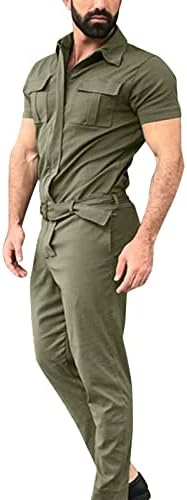 Boja i sa džepovima Zipper čipke up Rompers Hlače čvrsti proljetni kombinezon za ljetne alate muške muške hlače s kratkim rukavima