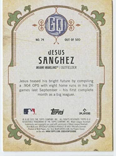 2022 gornja vrpca Gypsy Queen # 74 Isus Sanchez Marlins Baseball MLB