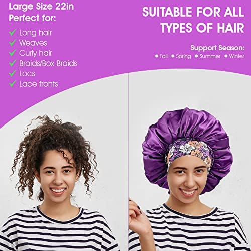 Kosa za spavanje - omotač za kosu za smanjenje frizz čvorova zamke - kapa za spavanje - dlake za crne žene - jedna veličina: m / l