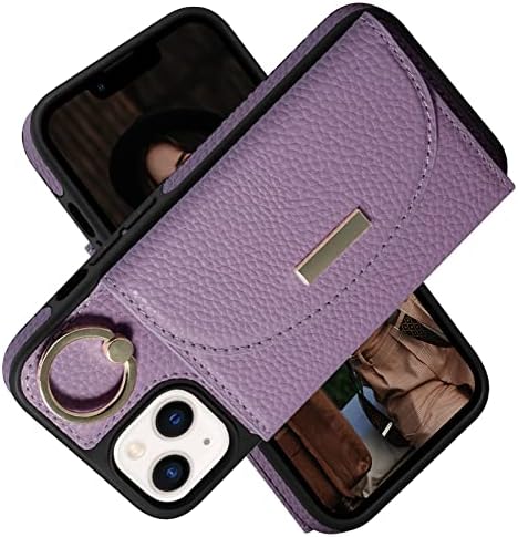 Keallce futrola za iPhone 13 6.1 torbica za novčanik, preklopna kožna futrola sa držačem za 4 kartice, [stalak za Držač prstena] zaštitni