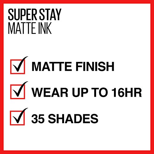 Maybelline Super Stay Matte Tinta tečna šminka za ruževe, dugotrajna boja visokog uticaja, do 16h habanja, razbijač zemlje, crveni