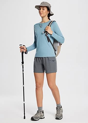 Baleafe ženske kratke hlače visoki struk planinarski teretni kratke hlače džepove Vježba elastične lagane brzine brzo suhi atletik