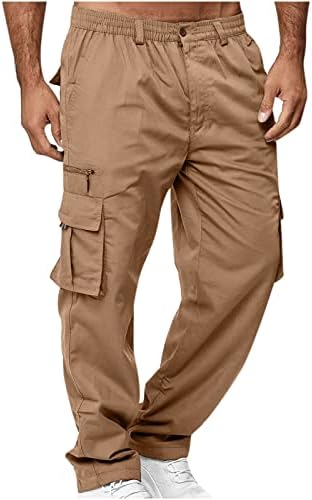 Teretne hlače Muškarci Solidan Ležerne prilike višestruki džepovi Vanjski ravni tip Fitness hlače Cargo Long Hlače pantalone plus