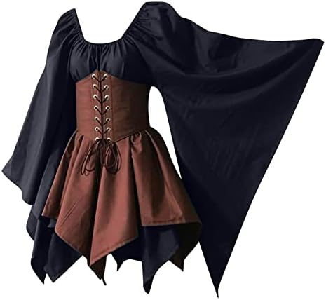 Amikadom haljine tinejdžerske djevojke s dugim rukavima Crta Spandex Victorian Gothic Grunge kostimi haljine žene ls