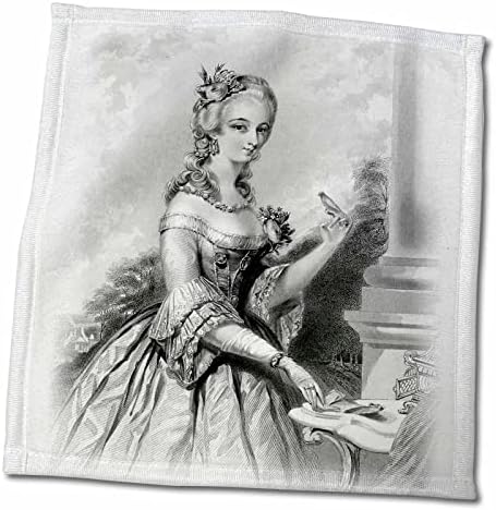 3Droza Florene Vintage - francuska dama u crnoj n bijela - ručnici