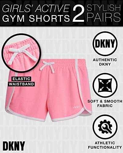 Dkny Girls 'aktivno trčanje kratki - Djevojke Atletska odbojka Gym kratke djevojke Soccer Gimnastika ispod haljine ples kratko 2 pakovanje
