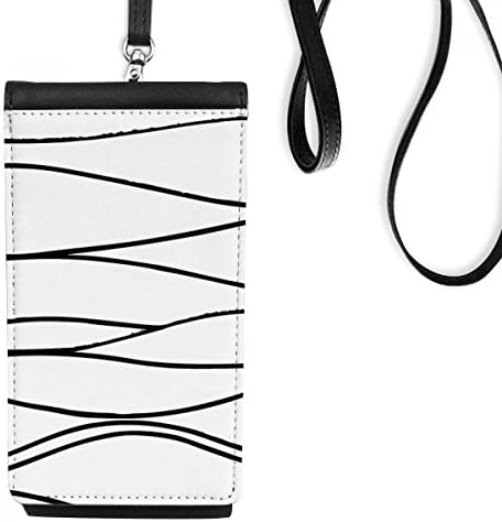 Iregularna linija Teksture Art Deco Poklon modni telefon novčanik torbica Viseća torbica za mobilne uređaje Crni džep