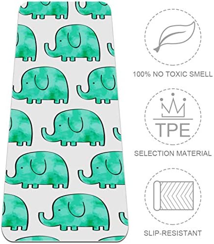 Siebzeh slatka akvarel Green Elephant Premium Thick Yoga Mat Eco Friendly Rubber Health & amp; fitnes non Slip Mat za sve vrste vježbe