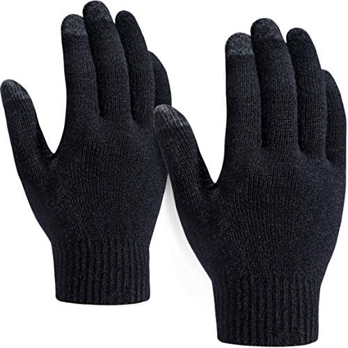 TSLA 2 paket muške i ženske zimske rukavice sa ekranom osetljivim na dodir, termo pletene rukavice koje šalju poruke protiv klizanja,